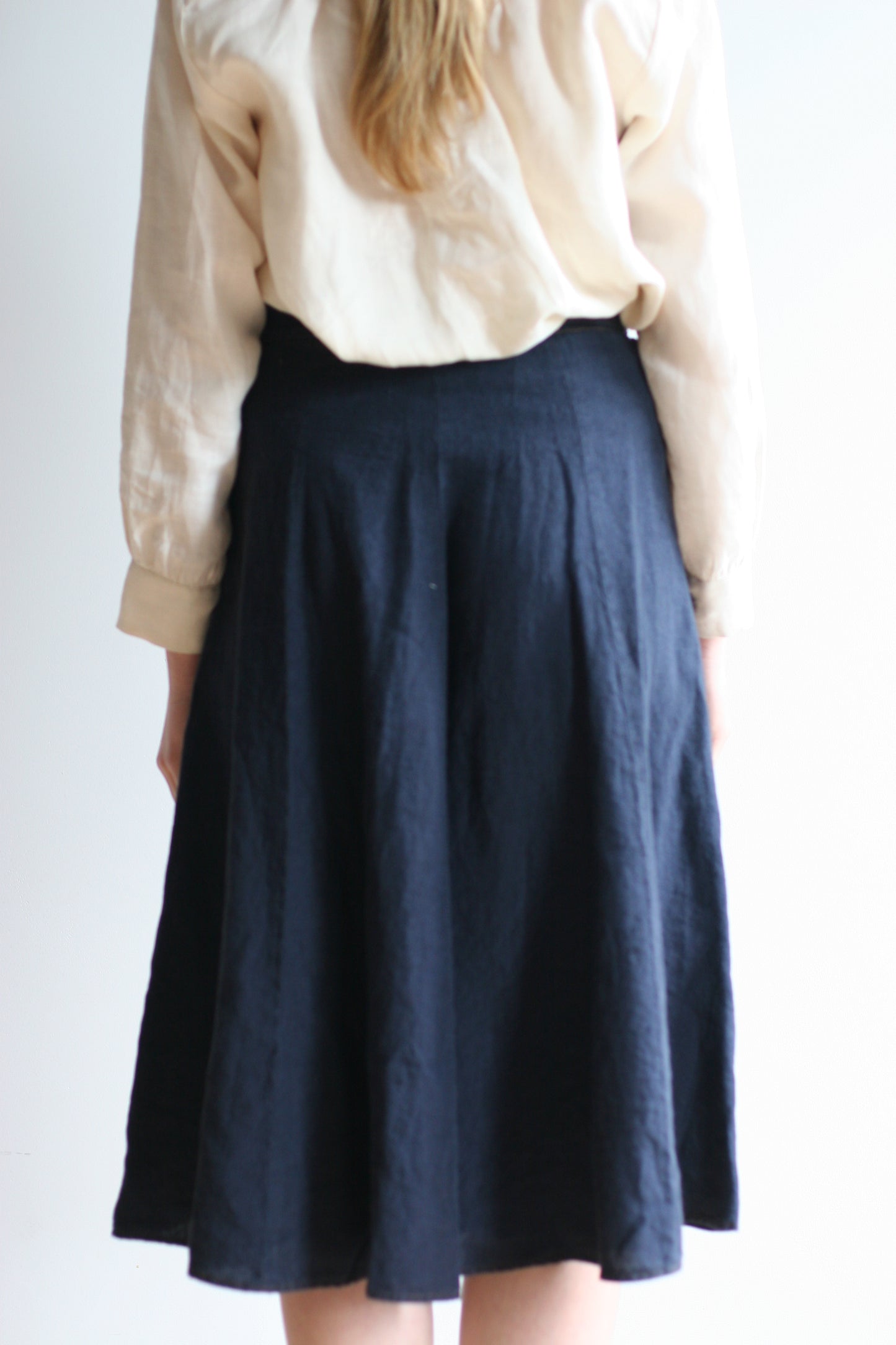 Georgia Linen Skirt - Artist Navy - S, L