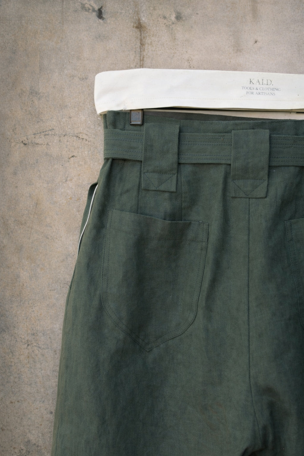 Kaylee Belted Pants - Belgian Linen - Jade - M, L