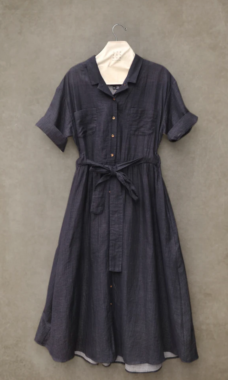 O'Keeffe Dress - Double Gauze Navy - XS, M, L