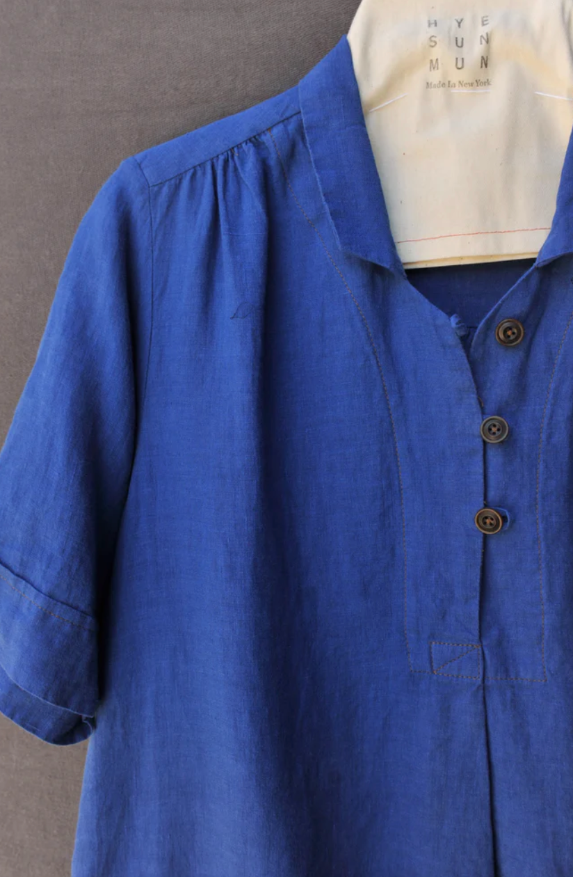 Irina Dress - Belgian Linen - Azure Blue - S, M
