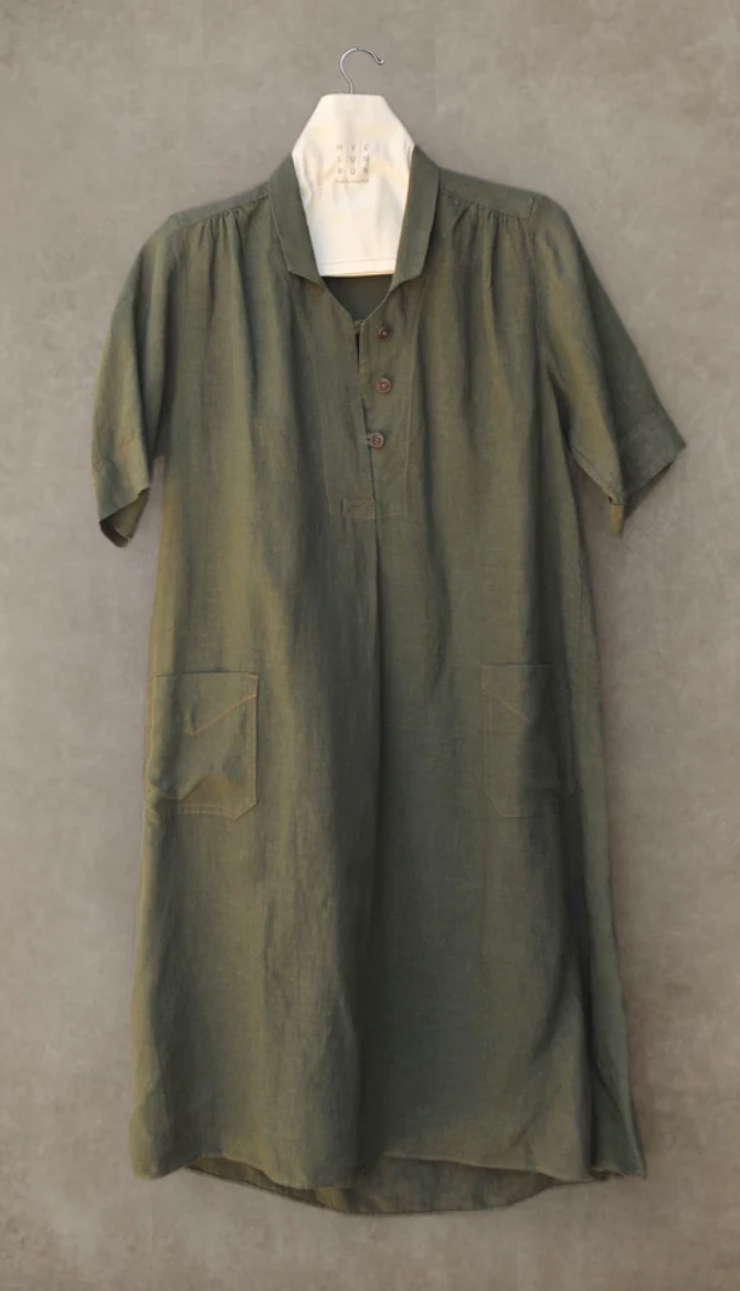 Irina Dress - Belgian Linen - Thyme - S