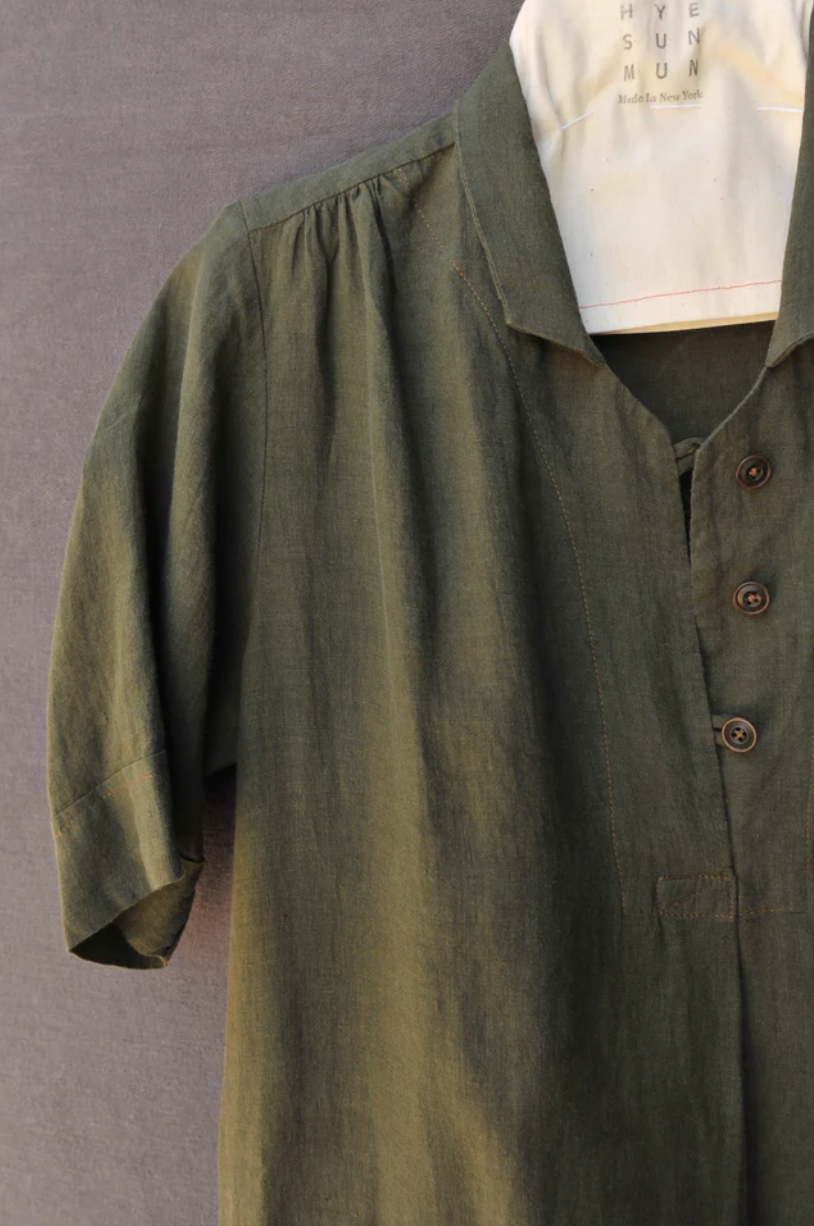 Irina Dress - Belgian Linen - Thyme - S, M