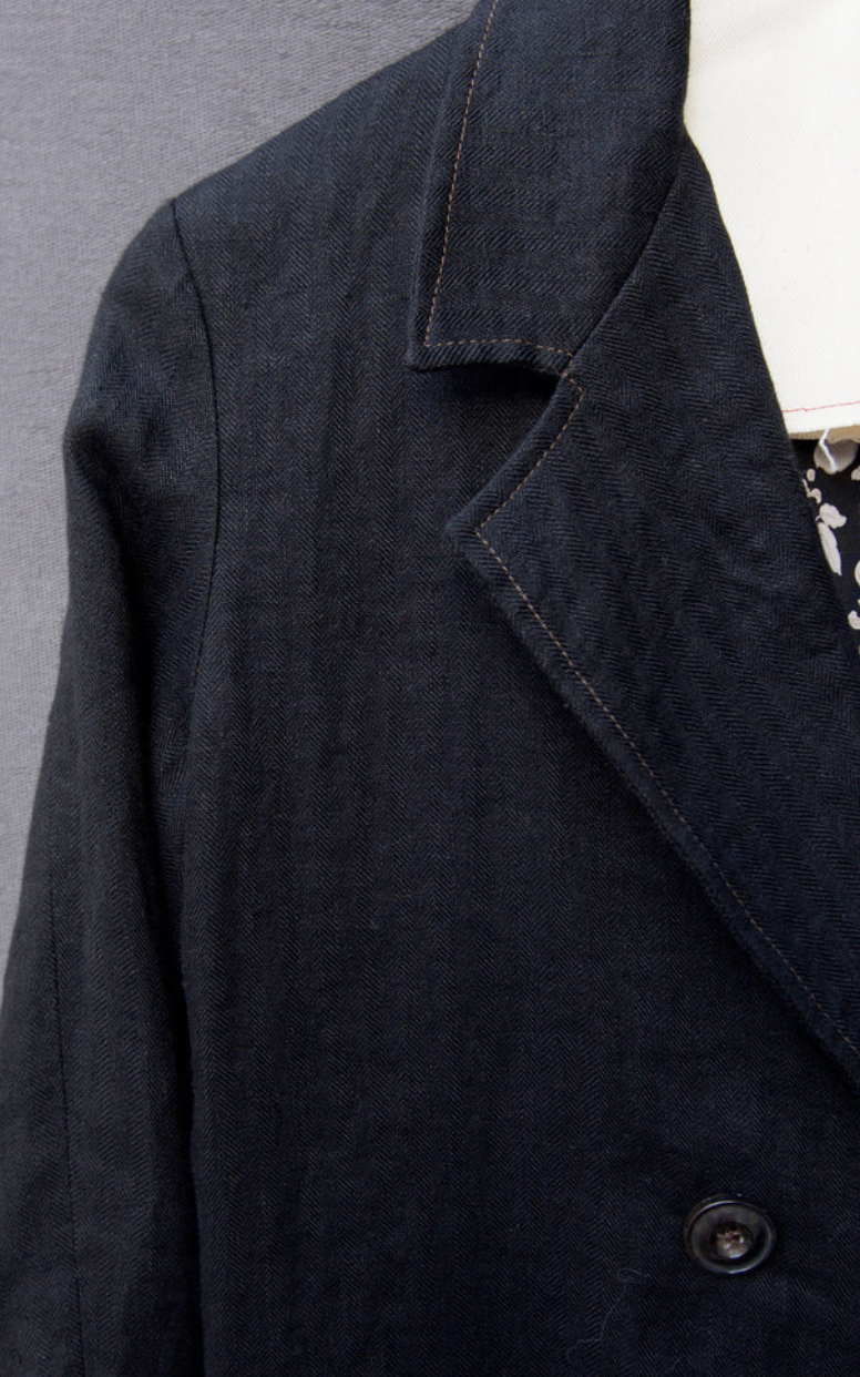 Blanchett Japanese Linen Jacket - Black - S, M