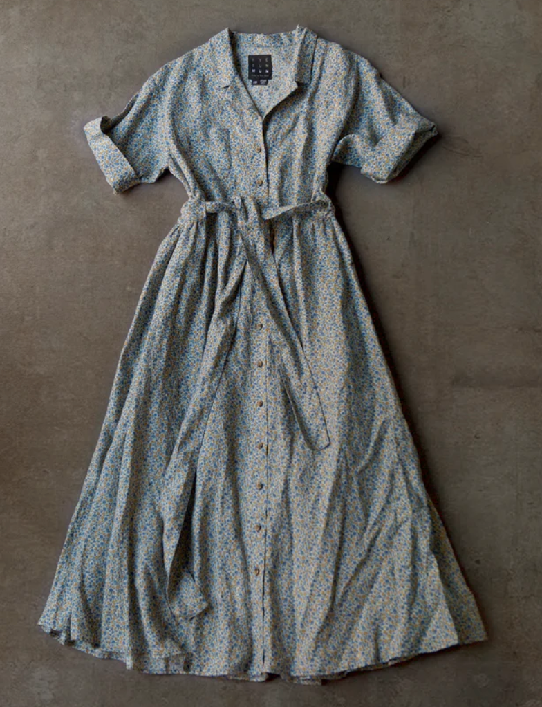 O'Keeffe Dress -Japanese Mini Floral Linen - XS, S, M,L