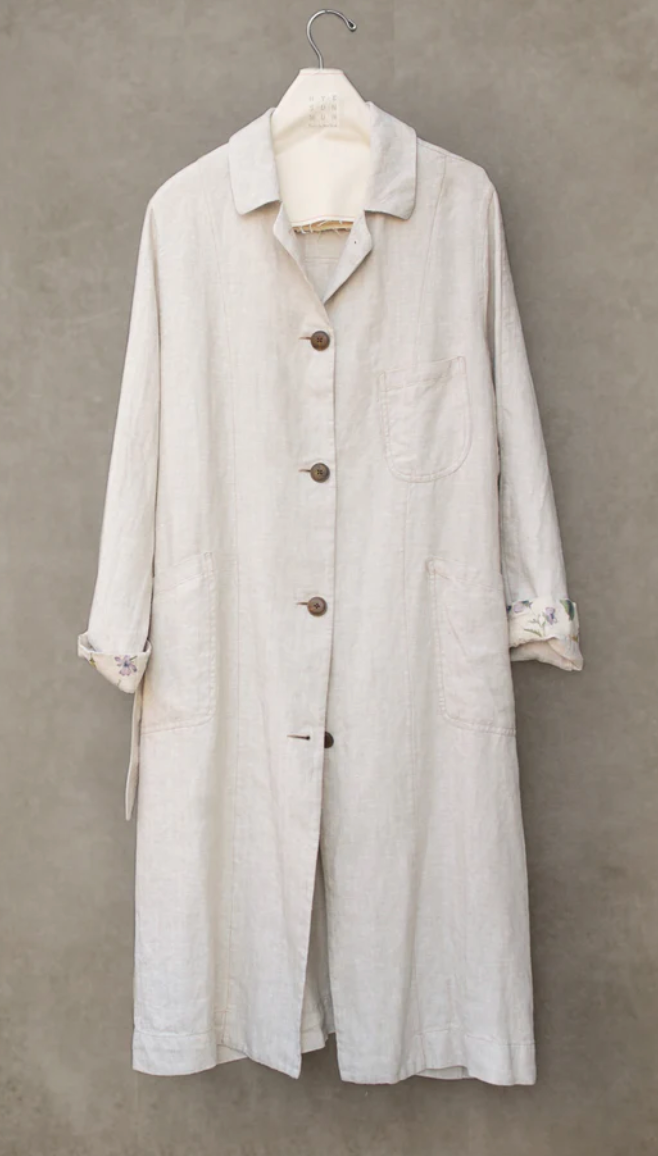 Anthropologist Coat - Washed Oatmeal Linen - S, M