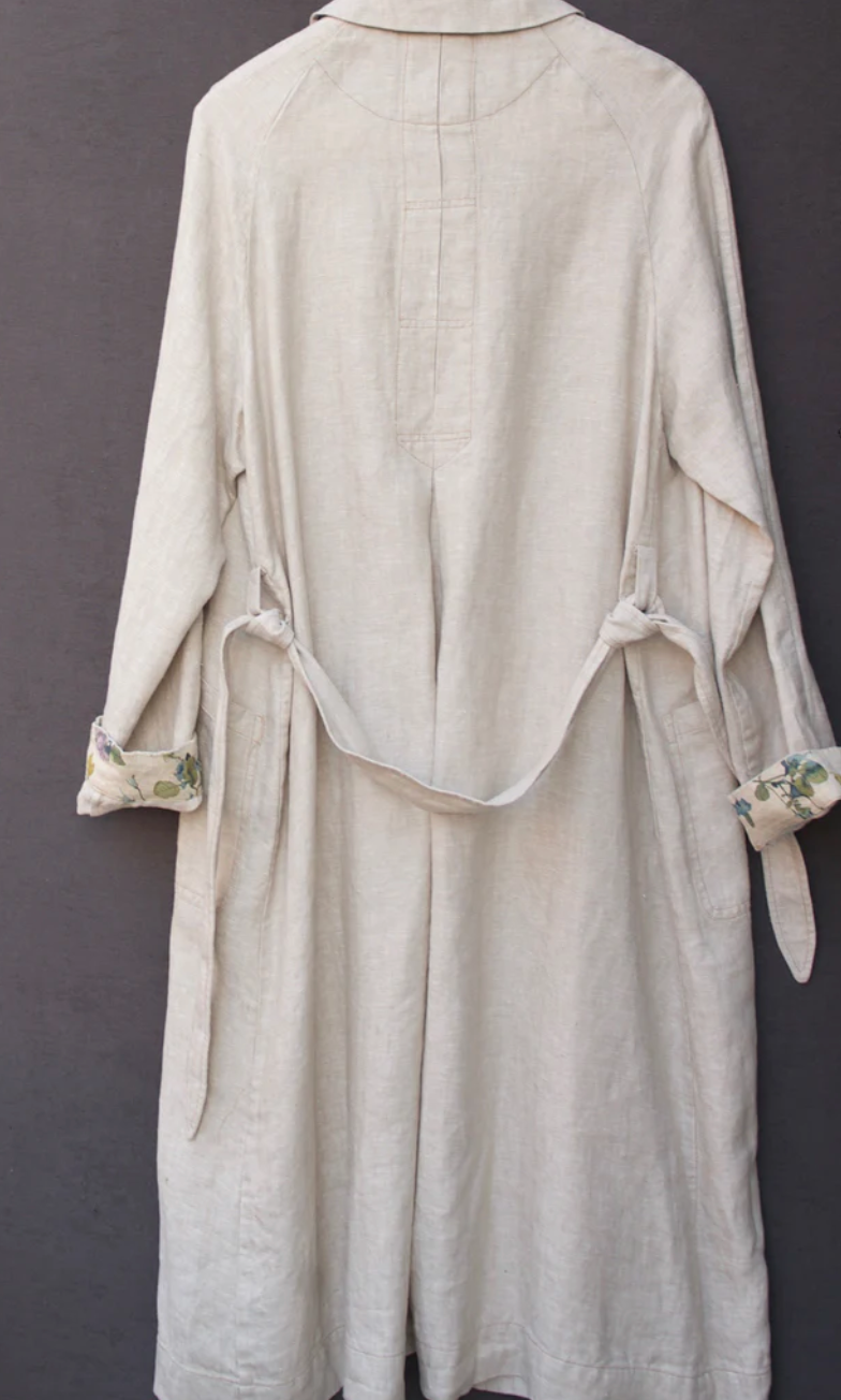 Anthropologist Coat - Washed Oatmeal Linen - S, M