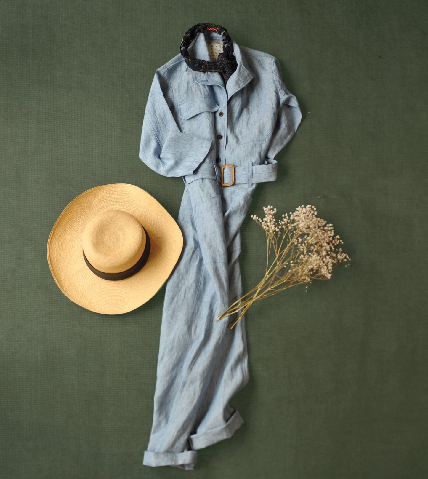 Earhart Jumpsuit -  Belgian Linen (Chambray Blue) -  S, M