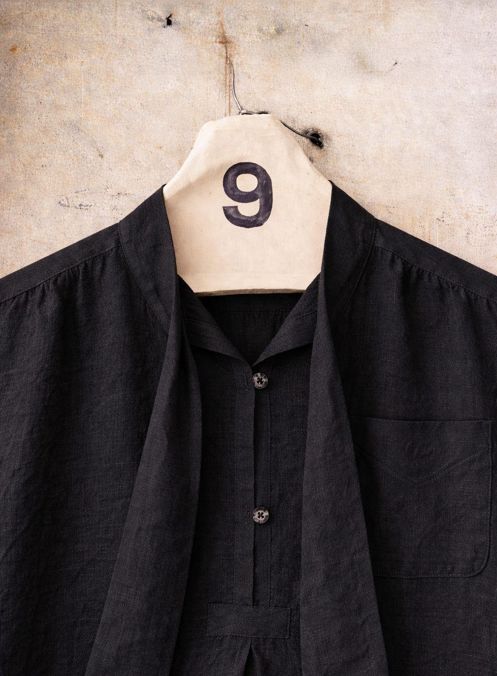 Agnes Shirt - Belgian Black Linen - XS, S, M