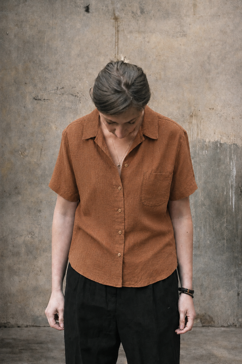 Margaret Shirt - Belgian Leather Brown  Linen - XS, S, M