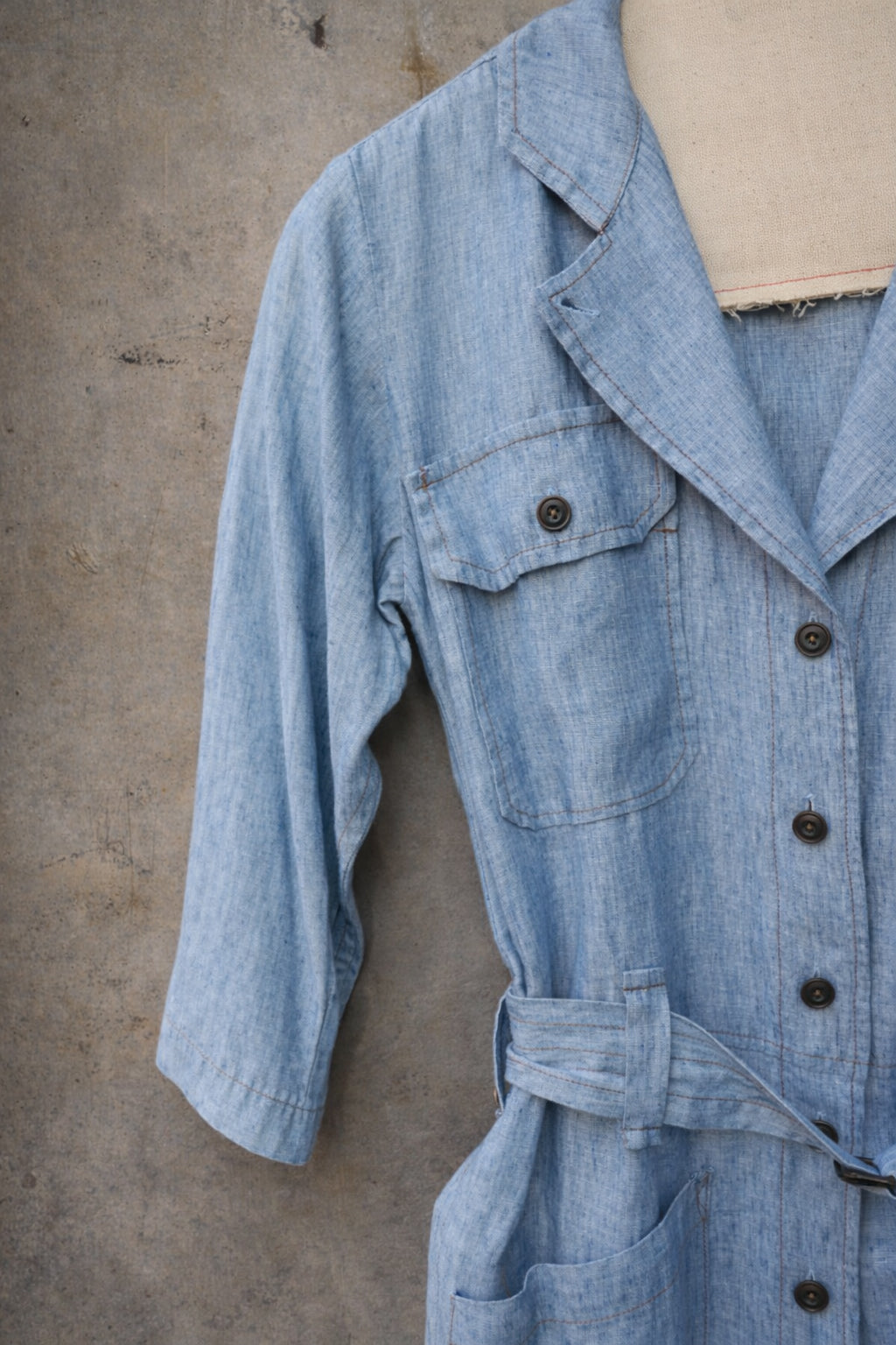 Earhart Jumpsuit -  Belgian Linen (Chambray Blue) -  S, M
