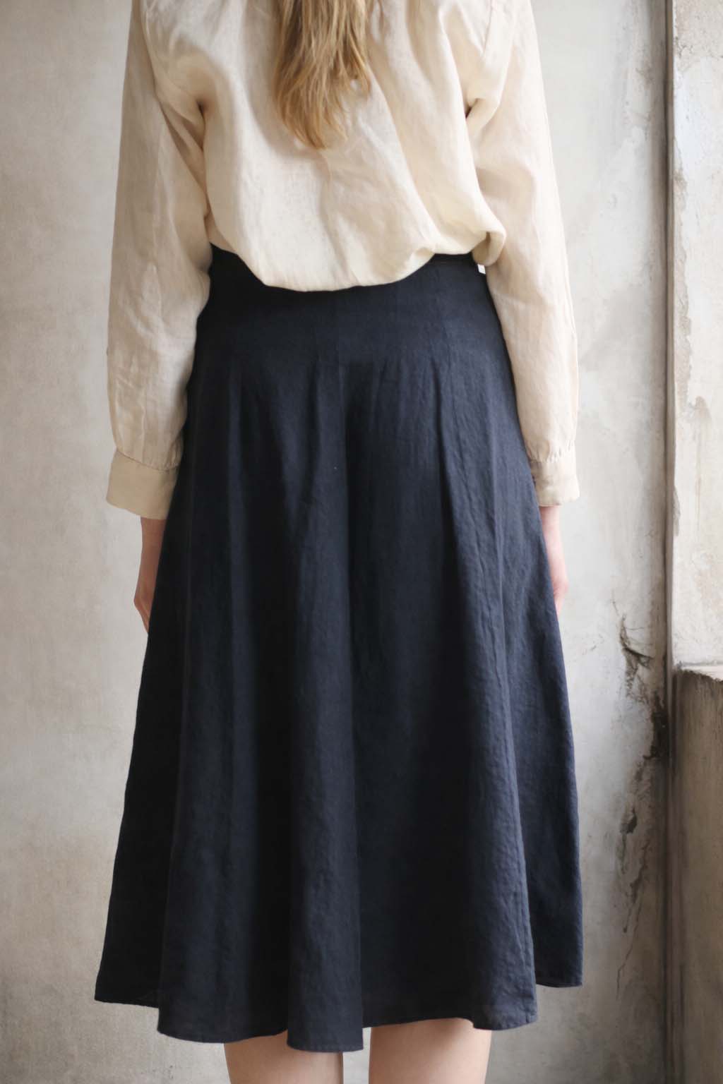 Georgia Linen Skirt - Artist Navy - S, L