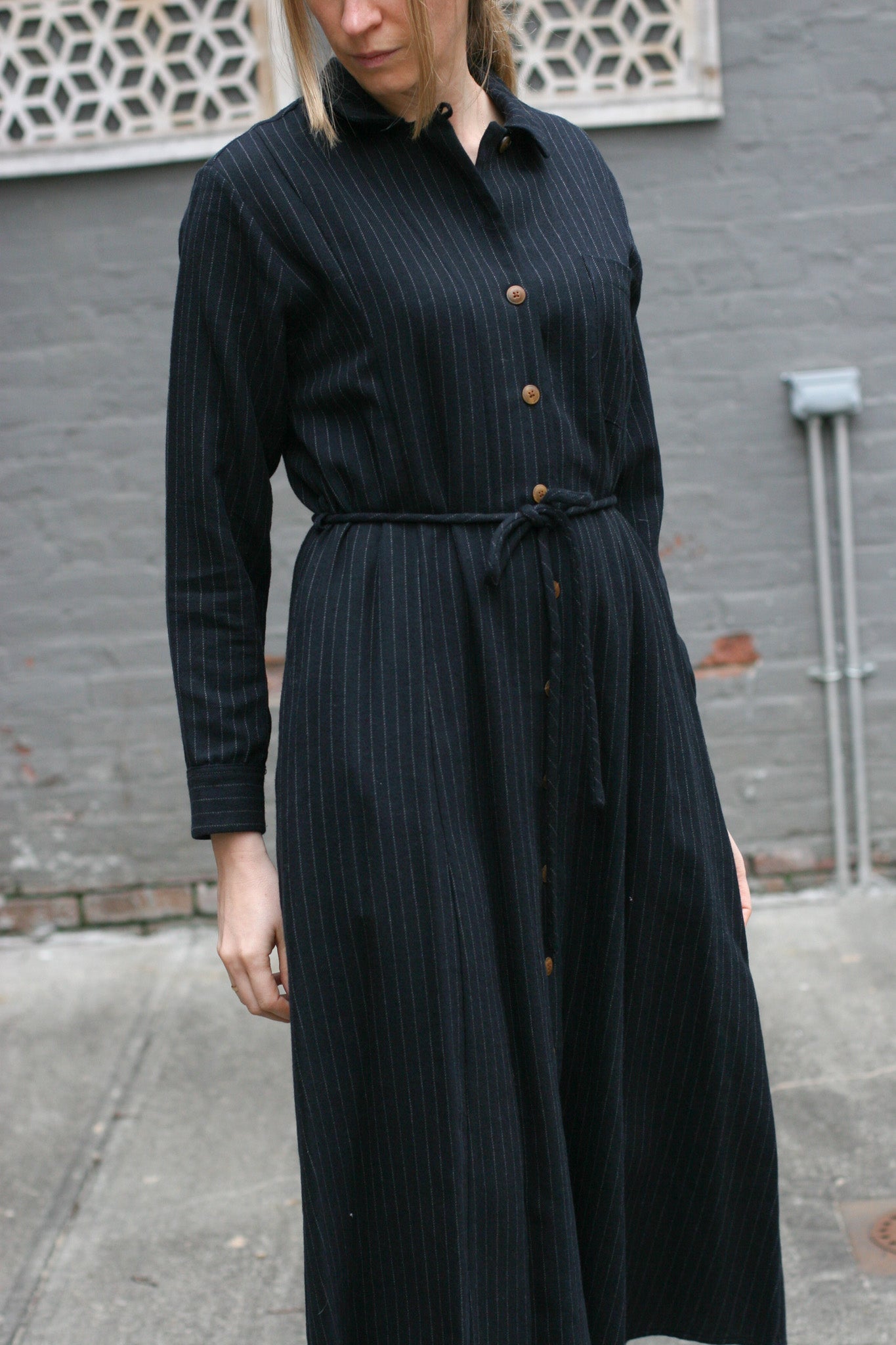 Hepburn Dress - Navy Stripe - S, M