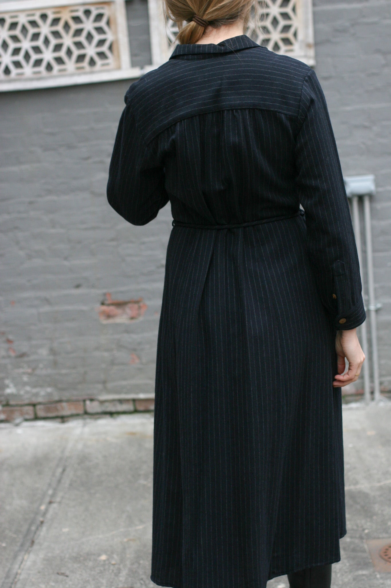 Hepburn Dress - Navy Stripe - S, M