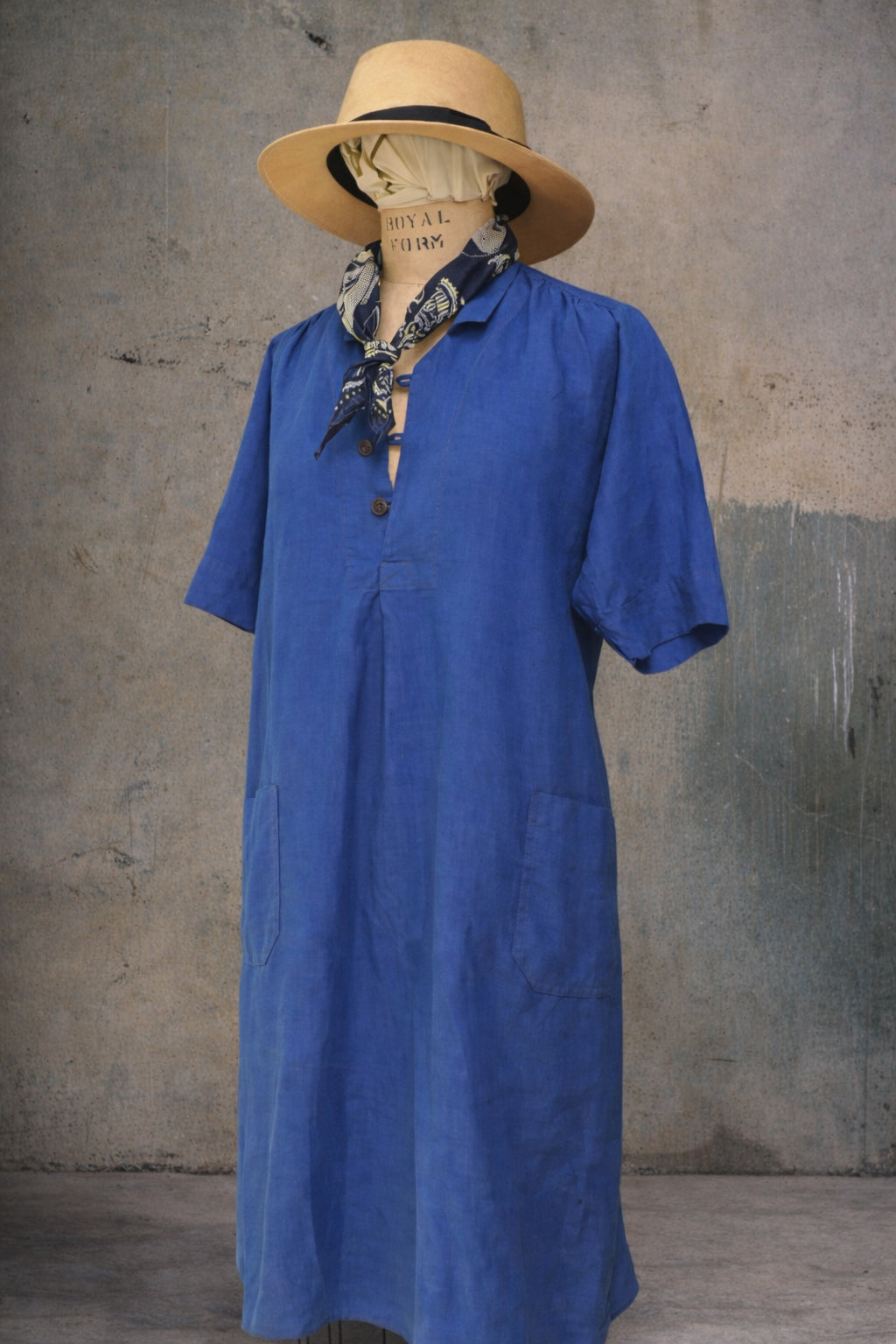 Irina Dress - Belgian Linen - Azure Blue - S, M