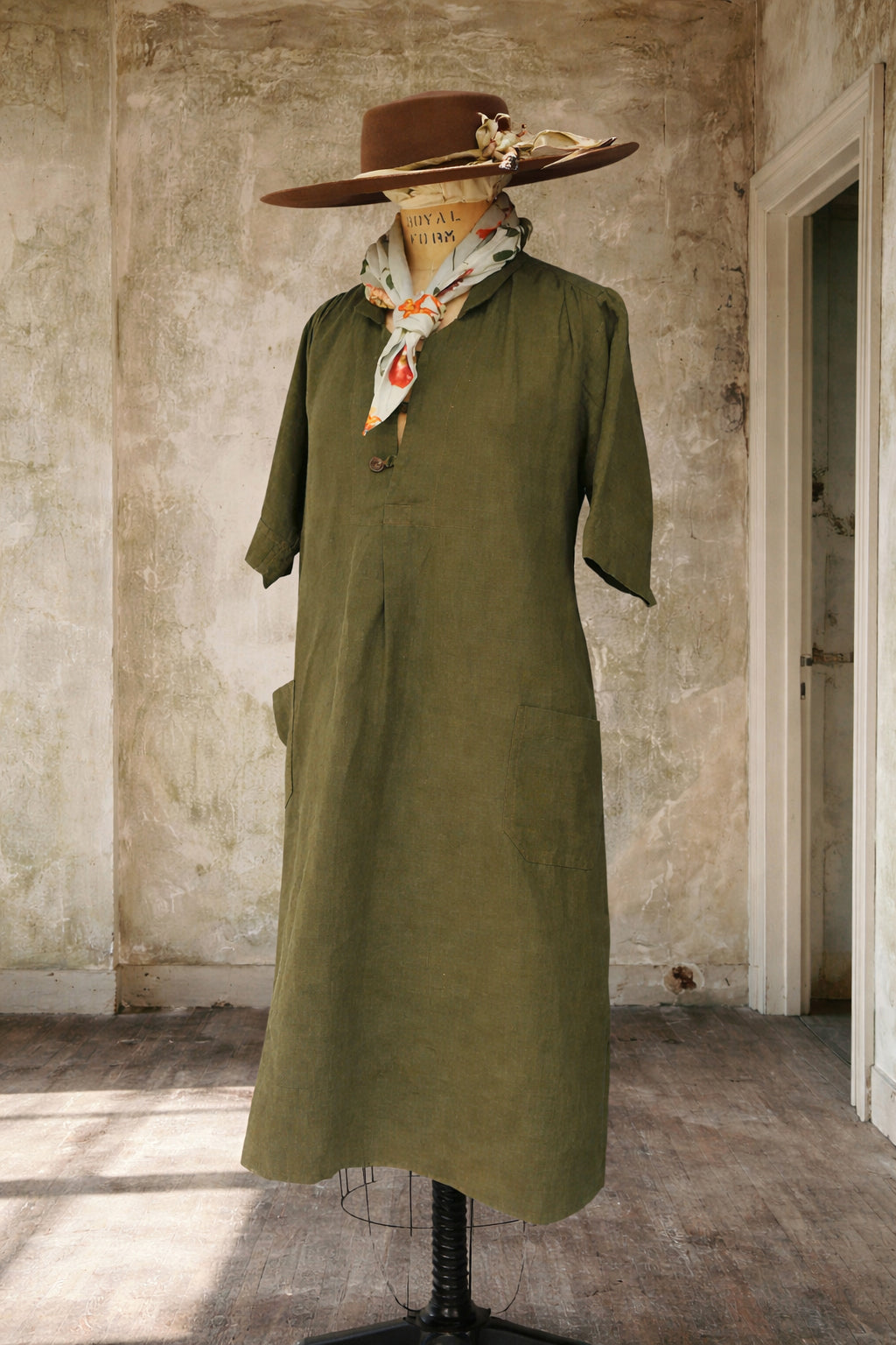 Irina Dress - Belgian Linen - Thyme - S, M