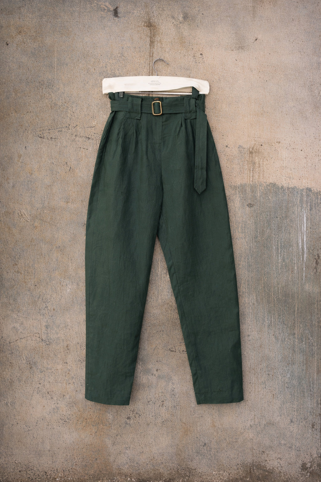 Kaylee Belted Pants -  Belgian Linen - Jade - M, L