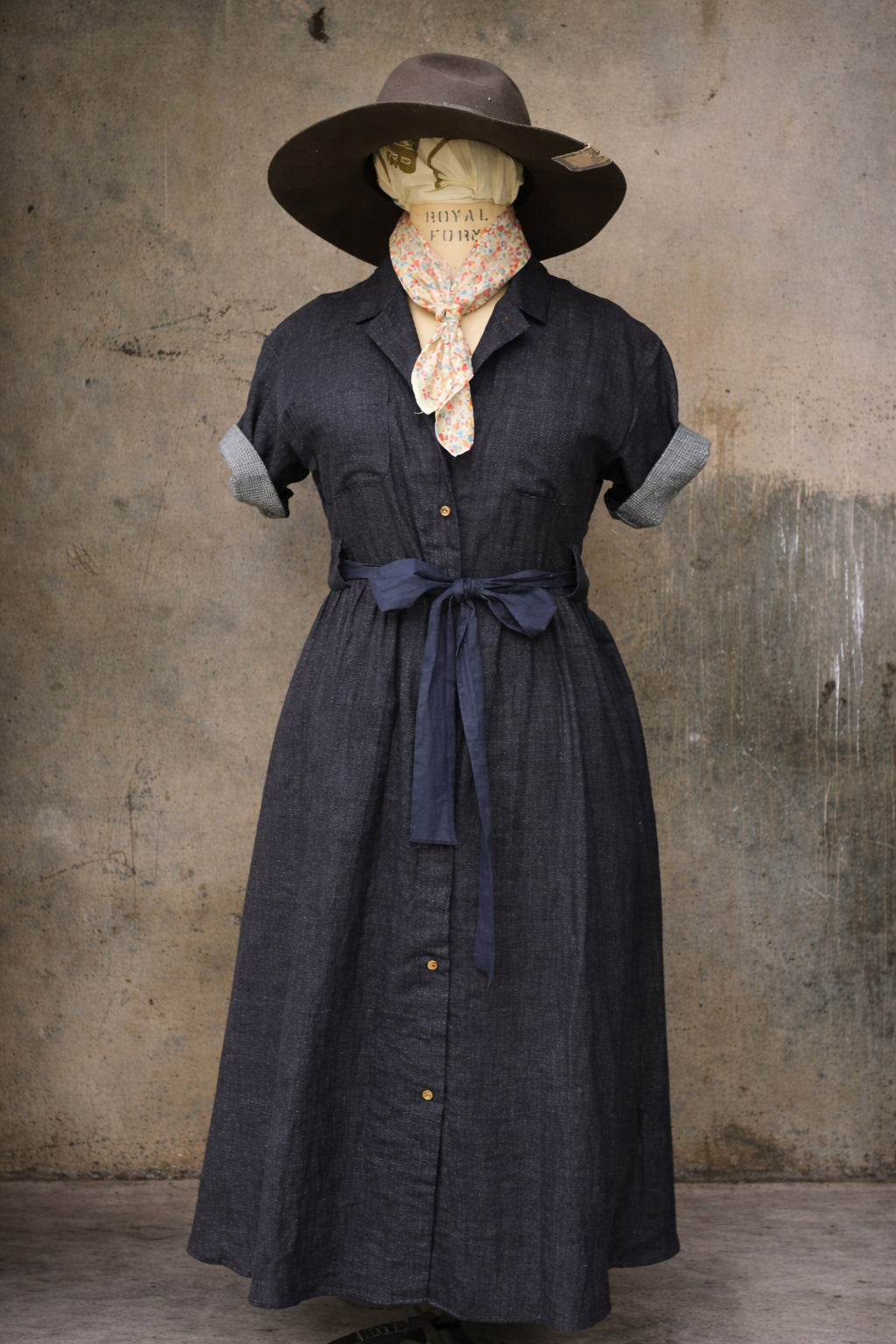 O'Keeffe Dress - Double Gauze Navy - XS, M, L