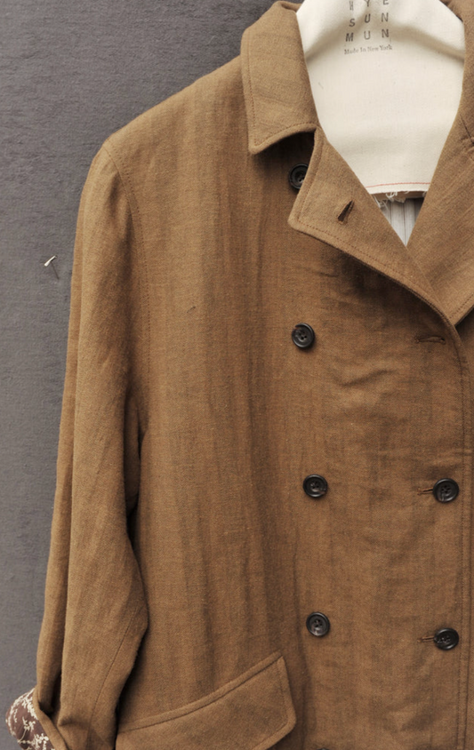 Keaton Trench Coat - Cotton Linen Herringbone -  S, M, L