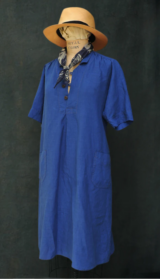 Irina Dress - Belgian Linen - Azure Blue - XS, S