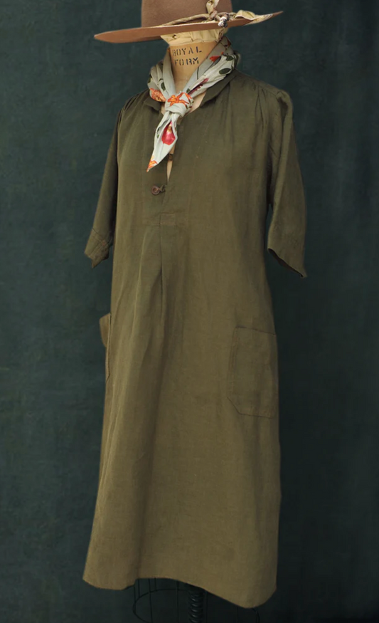 Irina Dress - Belgian Linen - Thyme - S