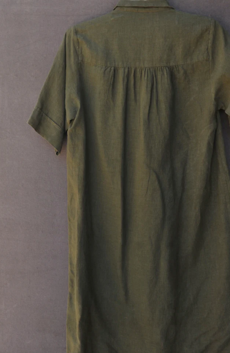 Irina Dress - Belgian Linen - Thyme - S