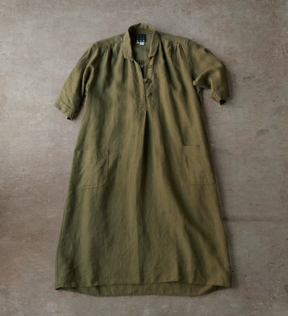 Irina Dress - Belgian Linen - Thyme - S