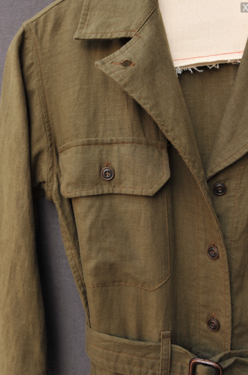 Earhart Jumpsuit -  Belgian Linen (Olive) -  M