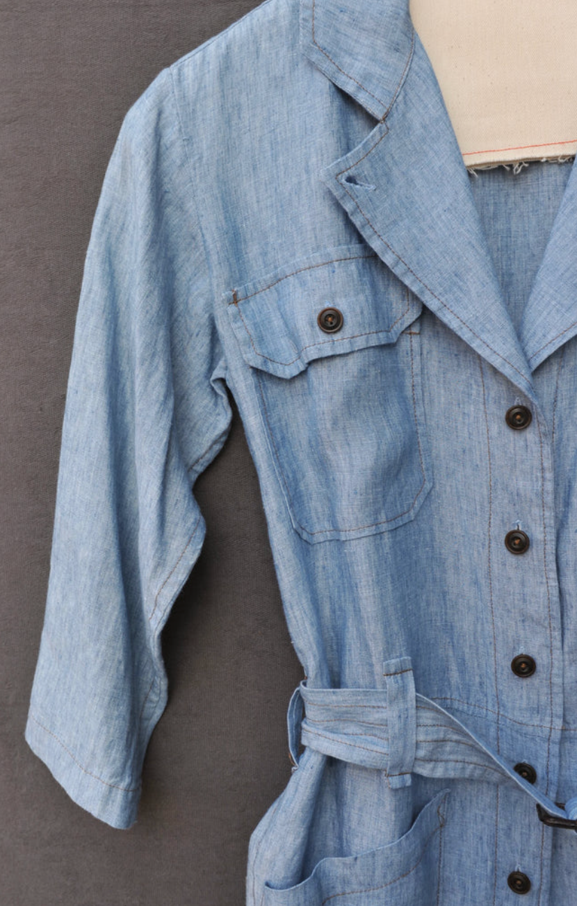 Earhart Jumpsuit -  Belgian Linen (Chambray Blue) -  S, M