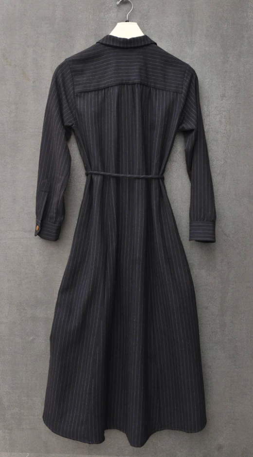 Hepburn Dress - Navy Stripe - S, M