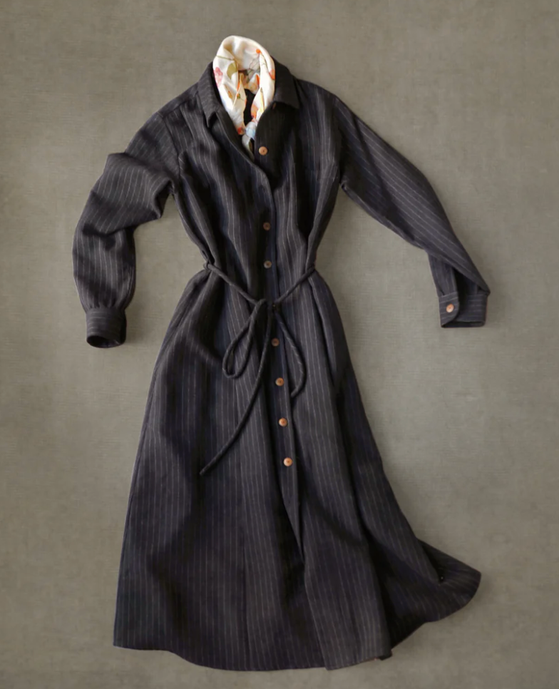 Hepburn Dress - Navy Stripe - S, M