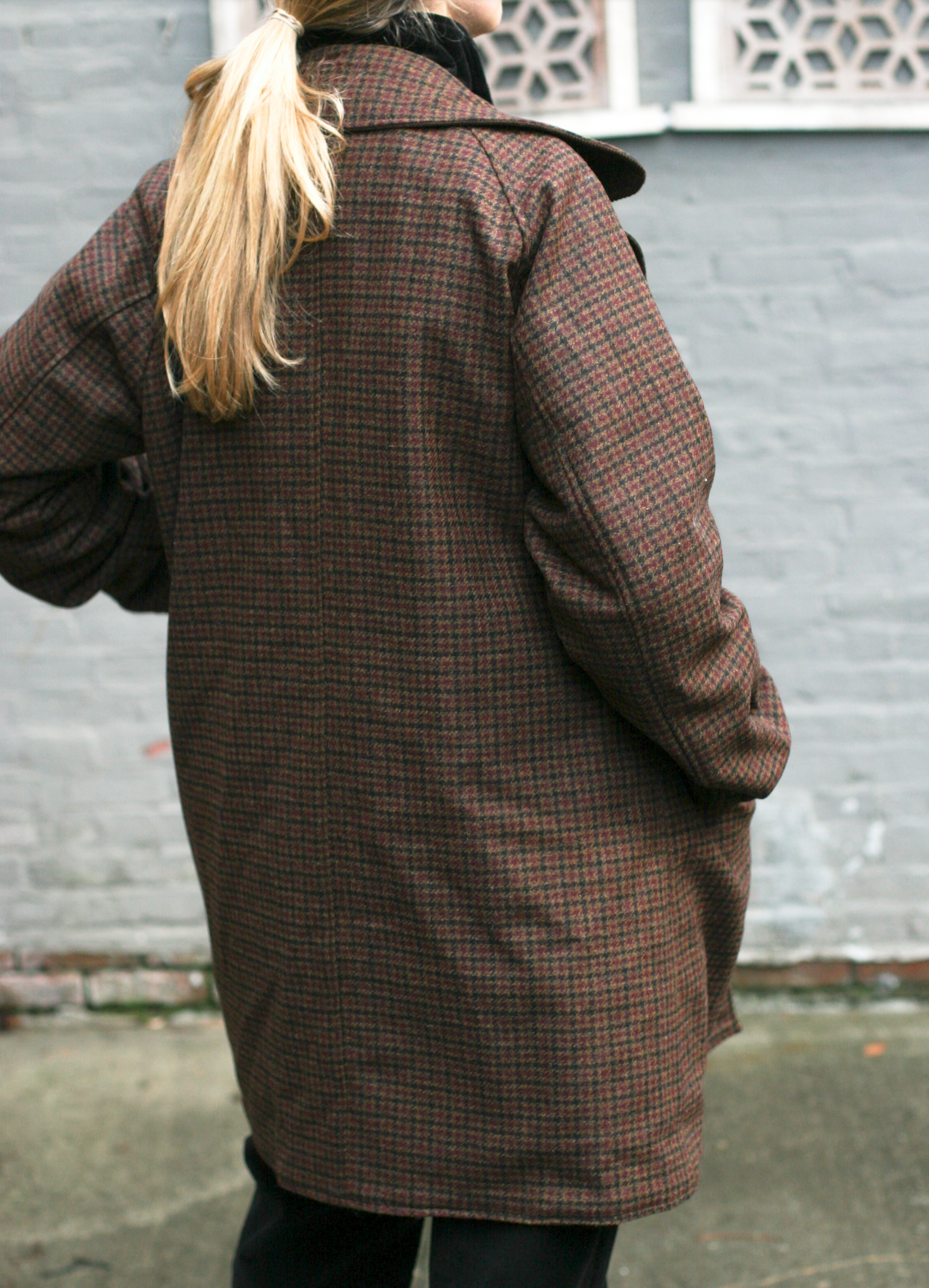 Kingsley Reversible coat- cotton Wax/ Wool  - Dust Wood -  S