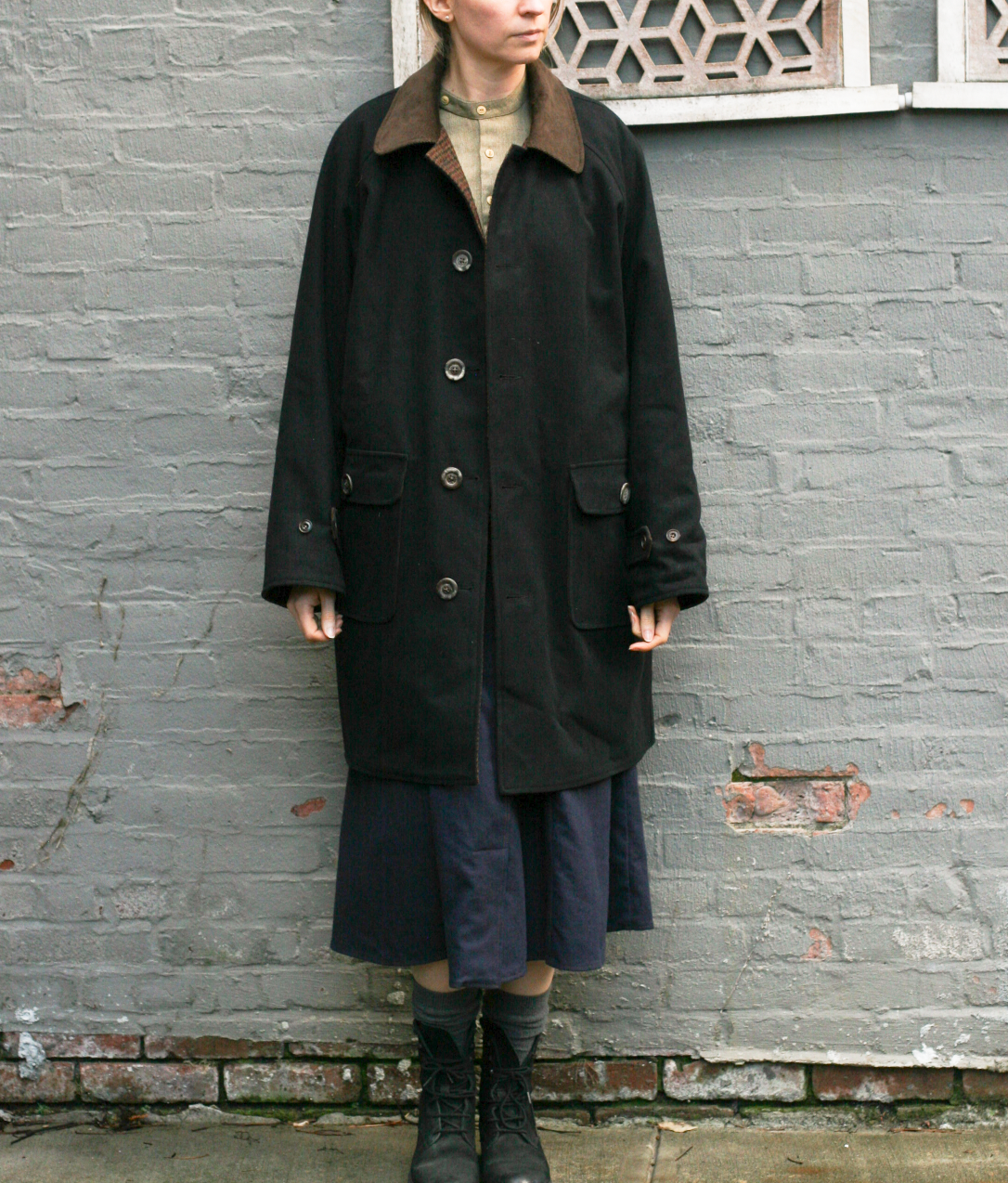 Kingsley Reversible coat- Cotton Moleskin/ Wool  -  S