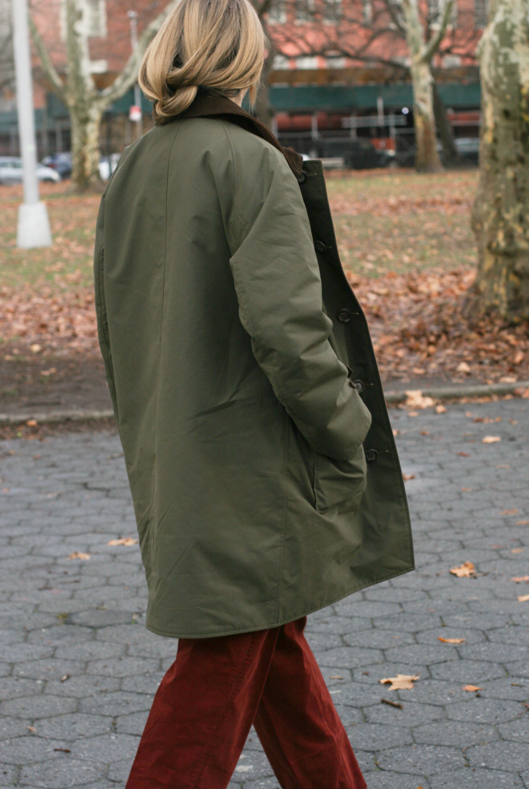 Kingsley Reversible coat- cotton Wax/ Wool  - Army Fatique -  S