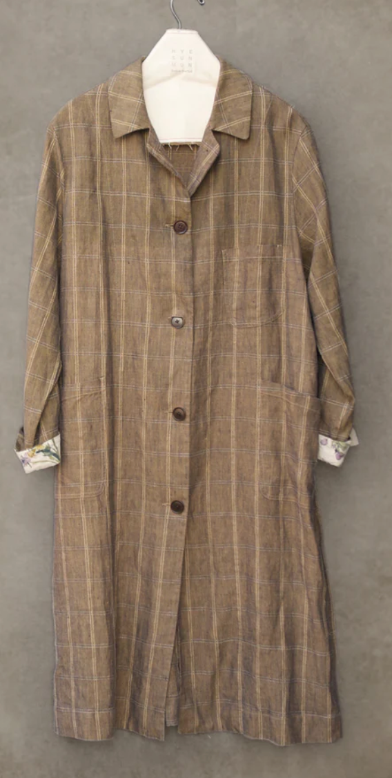 Anthropologist Coat - Dusty Brown linen- S, M