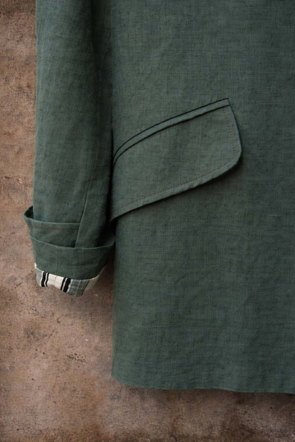 Blanchett Jacket , Belgian Linen- Jade -  M