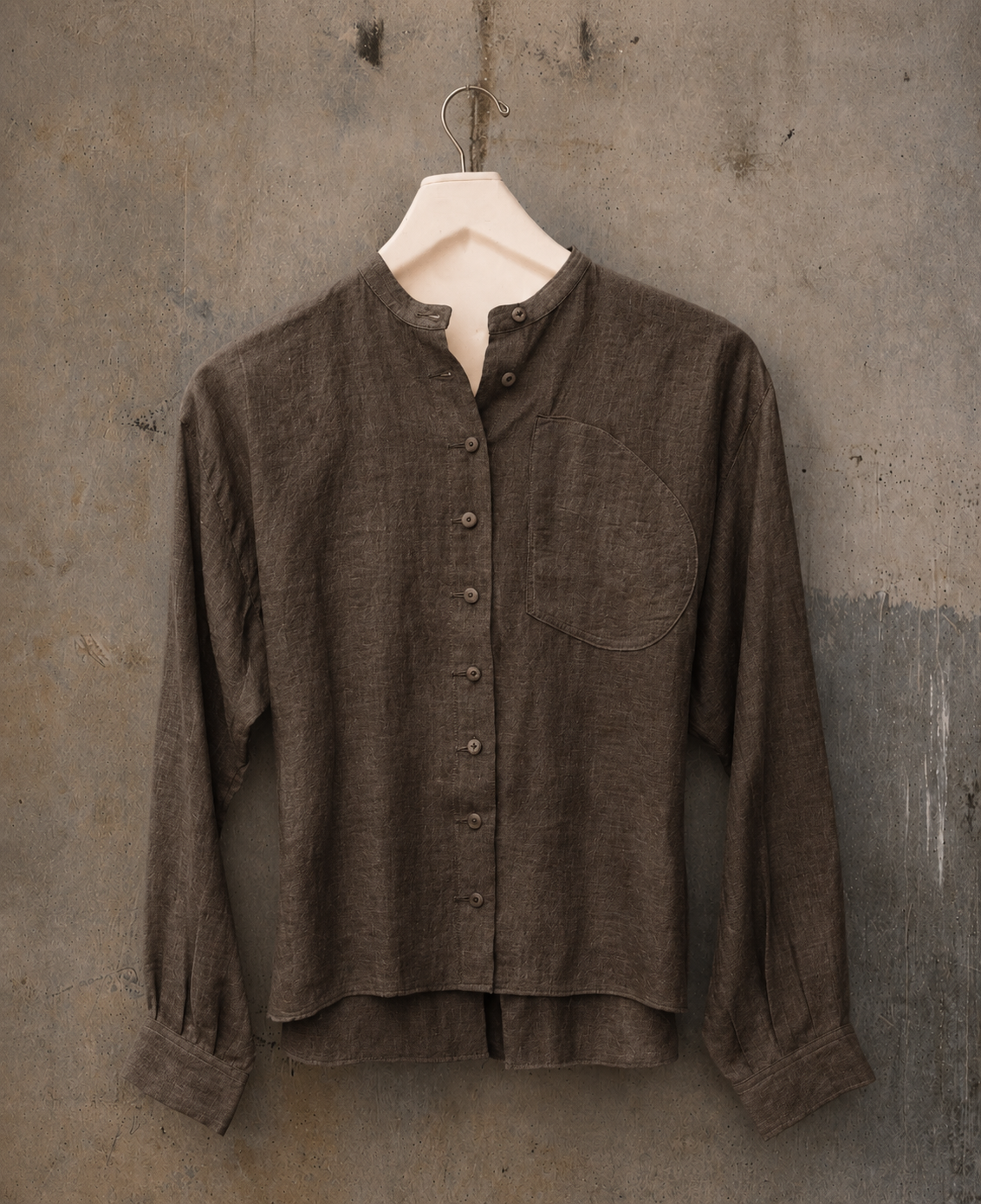 EDITH SHIRT - Belgian Pure Linen : Bark Heather  - XS, S , M