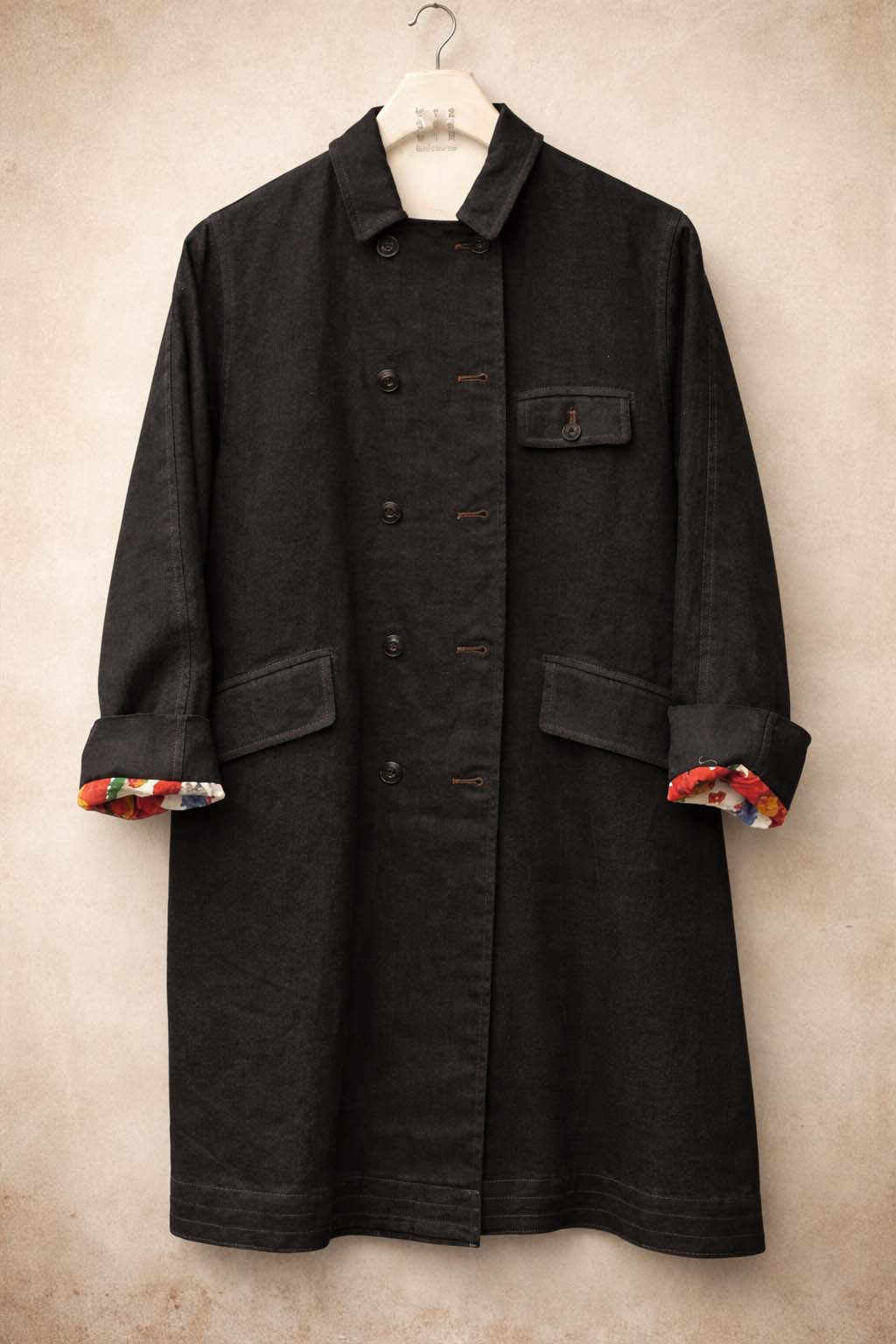 Keaton Trench Coat - Heavy Black Linen - S
