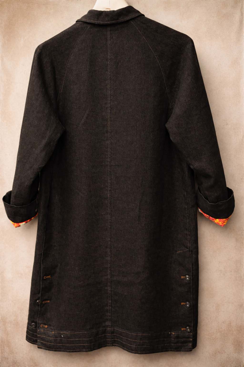 Keaton Trench Coat - Heavy Black Linen - S