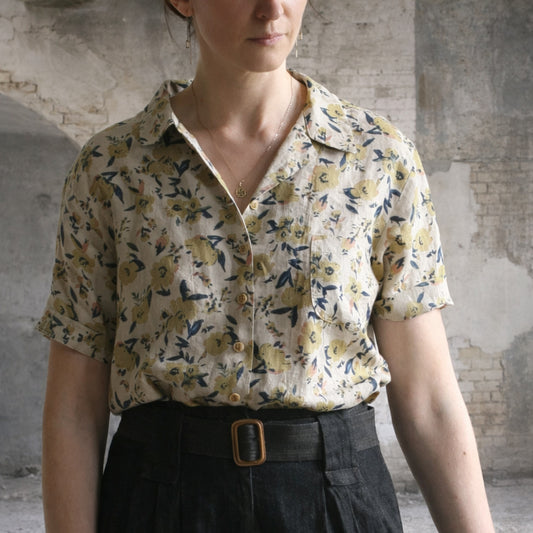 Margaret Shirt - Belgian Cream Linen - XS, S, M