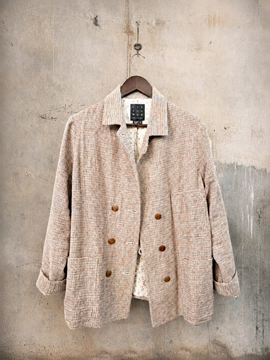 Hutton Jacket - Japanese Mini Houndstooth Cotton/ Linen - S, M, L