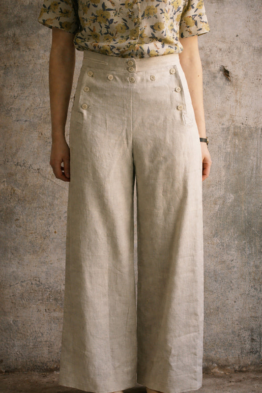 Sailor Pants Japanese Linen - Oatmeal - XS, S,M, L