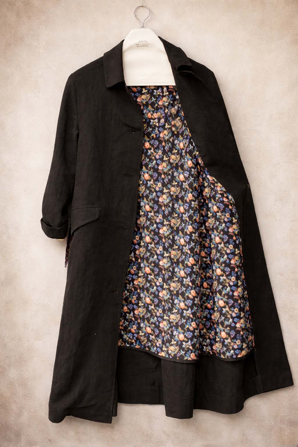 Sontag Coat - Japanese Pre Washed Linen- Sabi Black -  S, M, L