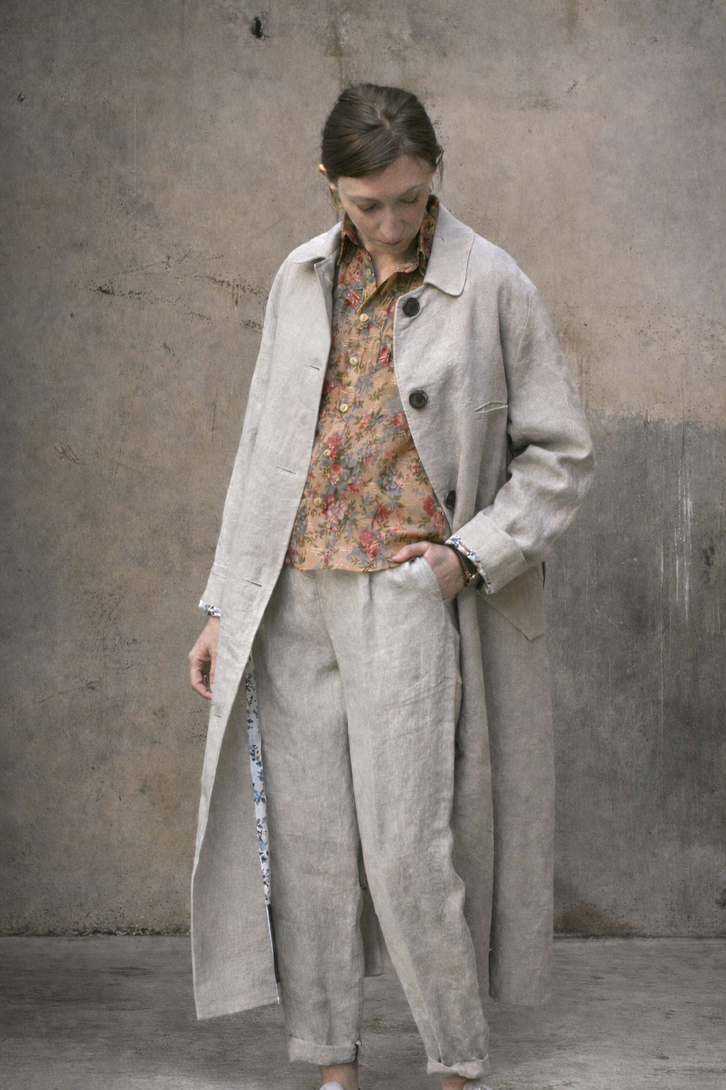 Sontag Coat - Japanese Pre Washed Linen- Sabi Oat -S, M, L